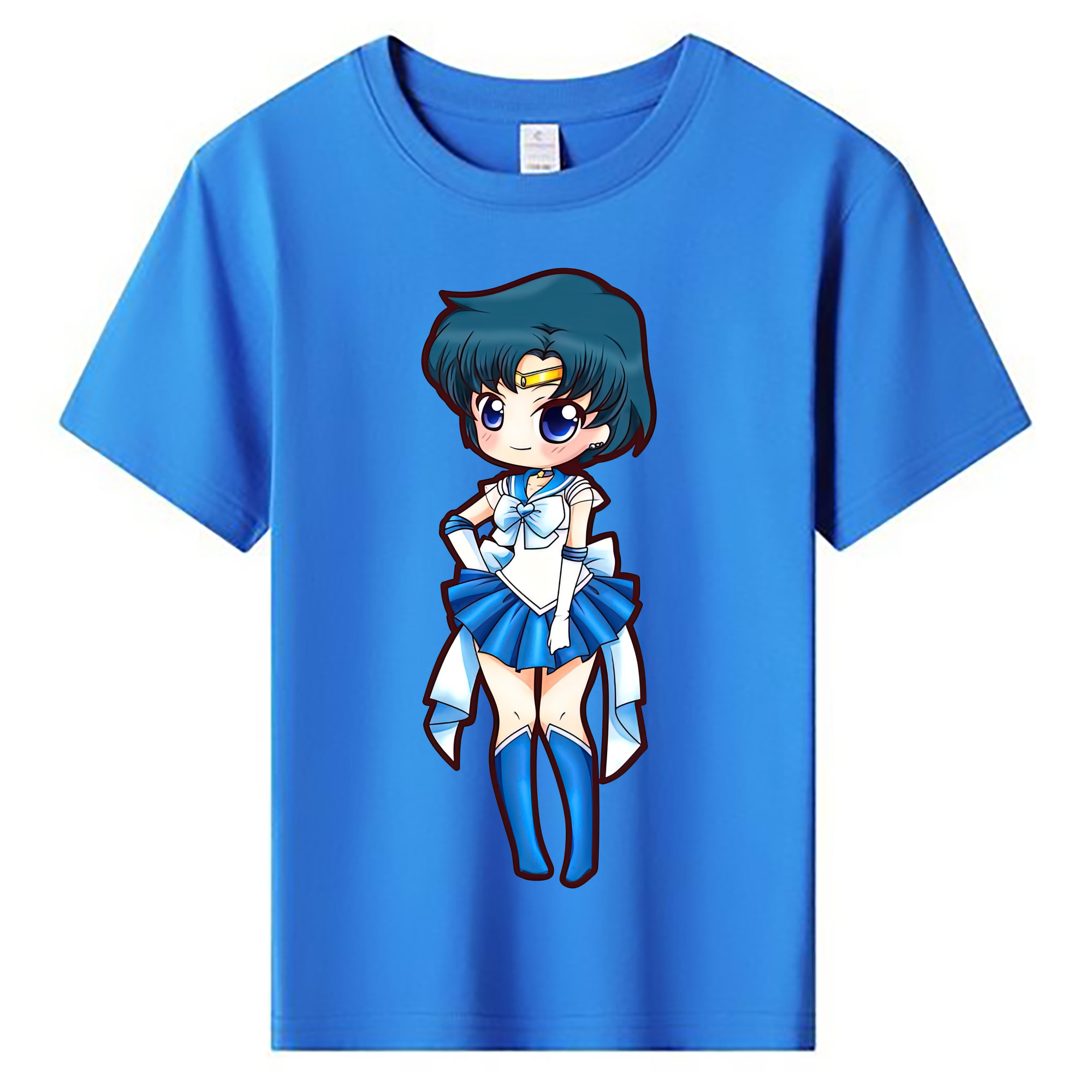（画像用） 美少女戦士セーラームーン 水野 亜美 みずの あみ Sailor Moon Mizuno Ami 綿100％キッズTシャツ（フロントプリント）